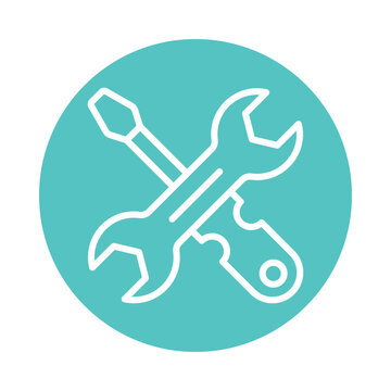 recommend clip art: Repair Tool  Vector Gylph circle Outline Icon. Eps 10 File 