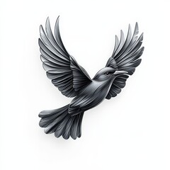 Naklejka premium Design of metal bird flying icon logo illustration isolated on white background