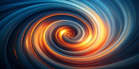Obraz premium Abstract Swirling Vortex of Blue and Orange Hues, Dynamic Energy and Motion