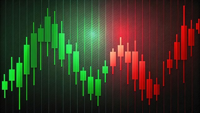Comparison of green and red candlestick charts showing bullish and bearish doji patterns