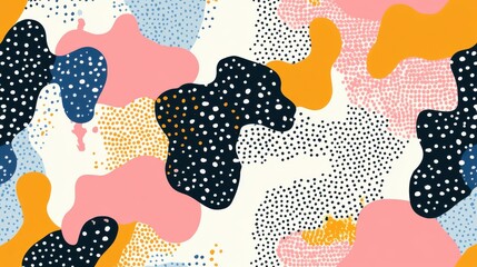 Bold Memphisstyle pattern with abstract shapes and bright colors, inspired by retro 80s design copy space, playful chaos, surreal, Multilayer, graphic pattern backdrop