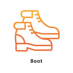 Boot Vector Gradient Outline Icon. Eps 10 File 