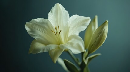 Fototapeta premium Close-Up of Elegant White Flower with Soft Background