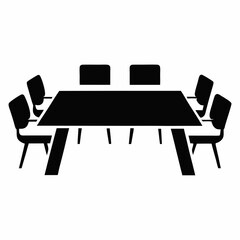 Meeting Table Silhouette Vector Design