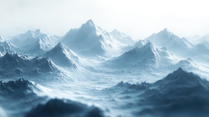 Obraz premium Pristine snow draped over rugged mountain peaks with sunlight casting soft shadows, evoking serenity close up, winter majesty, vibrant, Composite, glacier backdrop