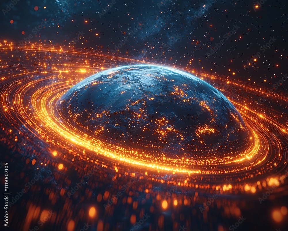 Canvas Prints glowing heart of the planet a cosmic representation of unity and love for earth