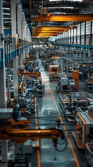 A large factory with many machines and workers