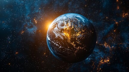 Obraz premium Majestic Time Lapse View of Earth Rotating in the Cosmic Expanse