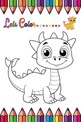 Dragon Coloring Page for Kids Fun Fantasy Character Outline for Creative Activities

