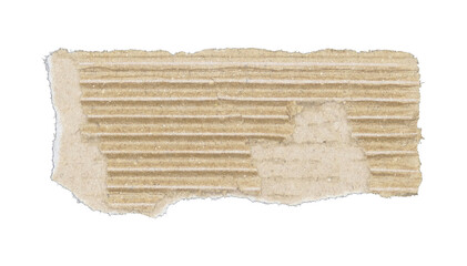 Piece of torn cardboard isolated on white background