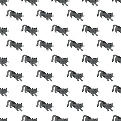 Seamless pattern with cat doodle for decorative print, wrapping paper, greeting cards, wallpaper and fabric