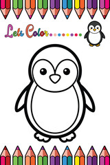 Penguin Coloring Page for Kids Fun Arctic Animal Outline for Creative Activities


