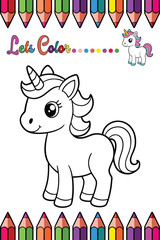 Unicorn Coloring Page for Kids Fun Magical Animal Outline for Creative Activities

