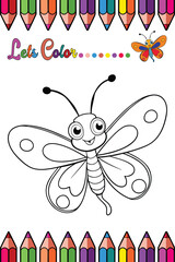 Butterfly Coloring Page for Kids Fun and Creative Insect Outline Design


