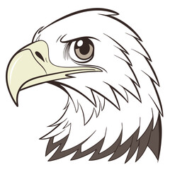 Obraz premium Cute Head Eagle Illustration, The image is simple and minimalistic,