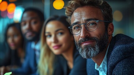 Obraz premium Diverse Business Professionals Brainstorming Marketing Ideas with Sticky Notes and Digital Screens