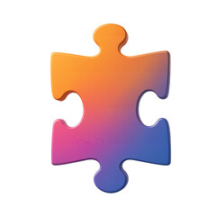 Obraz premium Colorful Puzzle Piece with Gradient Design