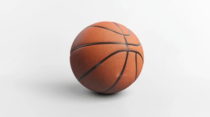 Obraz premium Realistic basketball on a plain background with textured surface detail