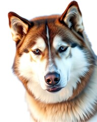 Obraz premium Cute dog siberian husky white background 