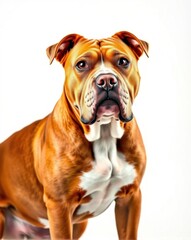 Obraz premium American bulldog breed in white background