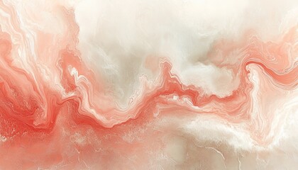 Fototapeta premium Elegant Swirls of Pink Marble, Abstract Background Texture with Soft Coral and Cream Hues