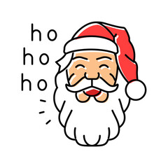 santa claus laughing ho color icon vector. santa claus laughing ho sign. isolated symbol illustration