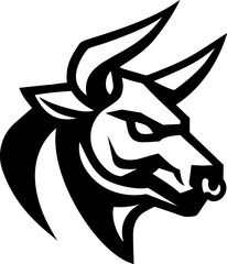A Bull illustration mascot Bulls sports team animal or an icon emblem branding concept.