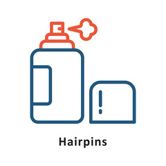 Hairpins Vector Two Colors Outline Icon. Eps 10 File 