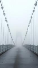 Obraz premium Phone wallpaper: foggy bridge with no people, overcast weather, grey sky