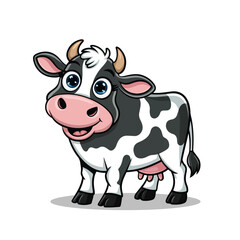 Funny cow cartoon vector illustration