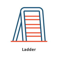 Fototapeta premium Ladder Vector Two Colors Outline Icon. Eps 10 File 