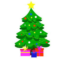 christmas tree with gifts