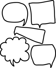 Hand-drawn Doodle Speech Bubble Set for Creative Design