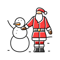 santa claus christmas tree color icon vector. santa claus christmas tree sign. isolated symbol illustration