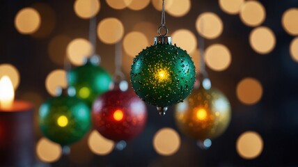 Fototapeta premium light bokeh of chrismast jingle bells