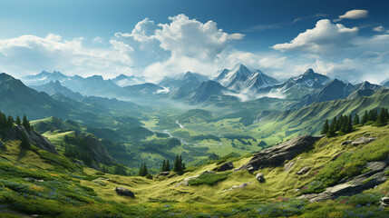 Obraz premium Clouds mountain landscape background