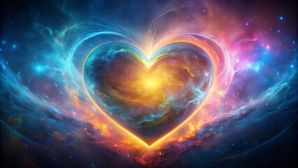 Cosmic Heart Nebula A Celestial Love Story in Vibrant Hues