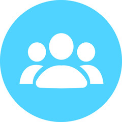 People flat icon. Team user icon. Community icon User profile symbol. Group of people or group of users collection isolated on transparent background. Persons symbol stock vector blue.