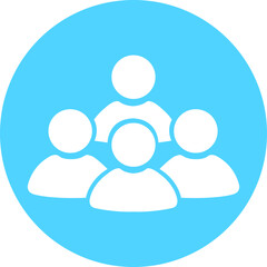 People flat icon. Team user icon. Community icon User profile symbol. Group of people or group of users collection isolated on transparent background. Persons symbol stock vector blue.