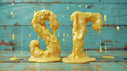 Melting Letters 3D Illustration