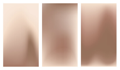Mocha Mousse. Set of elegance soft brown gradient background on trendy color 2025. Vertical banner for social media, presentation, branding, websites, cover, branding. Vector digital illustration