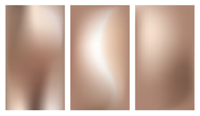 Mocha Mousse. Set of elegance soft brown gradient background on trendy color 2025. Vertical banner for social media, presentation, branding, websites, cover, branding. Vector digital illustration