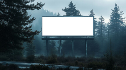billboard and copy space on white screen