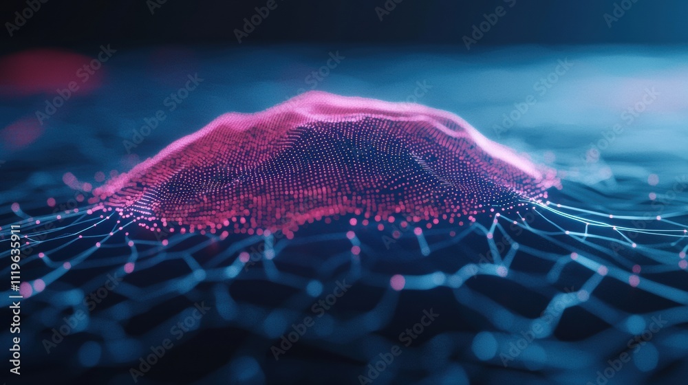 Poster dynamic visualization of a quantum computer chip levitating in an energy field