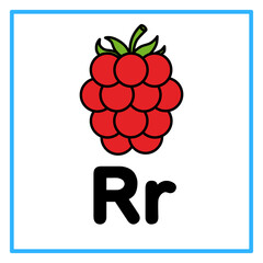 flat raspberry alfabet r illustration © Rahmatullah