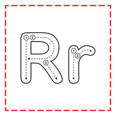 tracing alfabet r set illustration © Rahmatullah