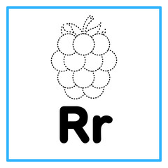 tracing raspberry alfabet r illustration © Rahmatullah