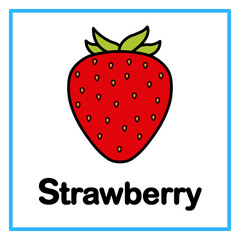 flat strawberry alfabet illustration © Rahmatullah