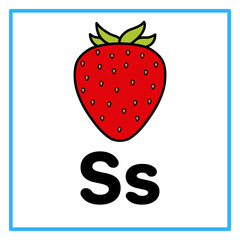 flat strawberry alfabet s illustration © Rahmatullah