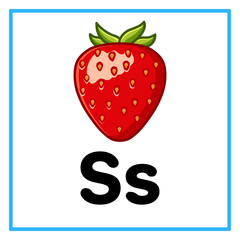 fresh strawberry alfabet s illustration © Rahmatullah